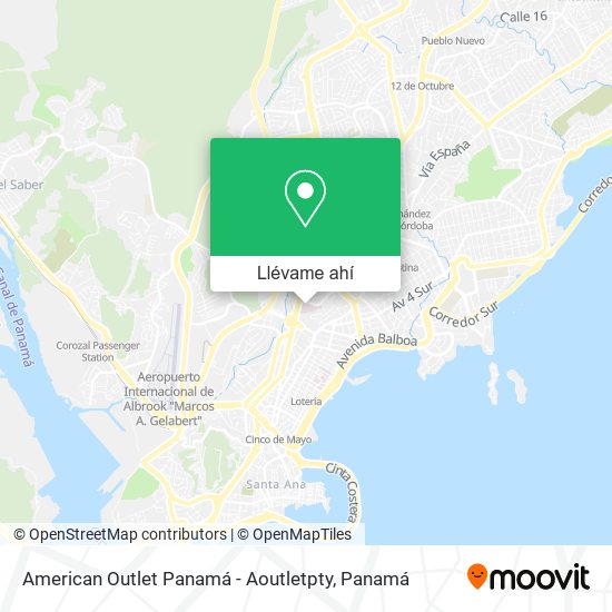 Mapa de American Outlet Panamá - Aoutletpty