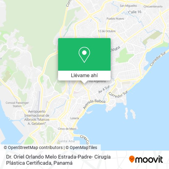 Mapa de Dr. Oriel Orlando Melo Estrada-Padre- Cirugía Plástica Certificada