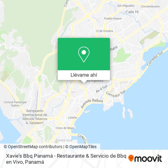 Mapa de Xavie's Bbq Panamá - Restaurante & Servicio de Bbq en Vivo