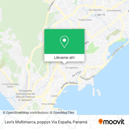 Mapa de Levi's Multimarca, poppys Via España