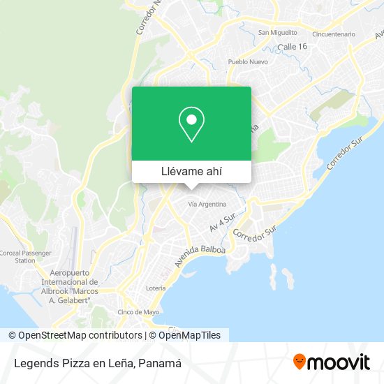 Mapa de Legends Pizza en Leña