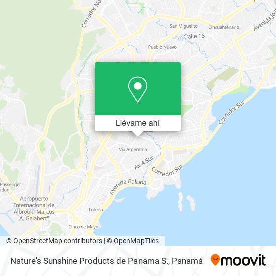 Mapa de Nature's Sunshine Products de Panama S.