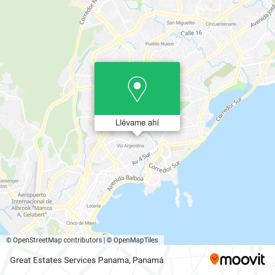 Mapa de Great Estates Services Panama