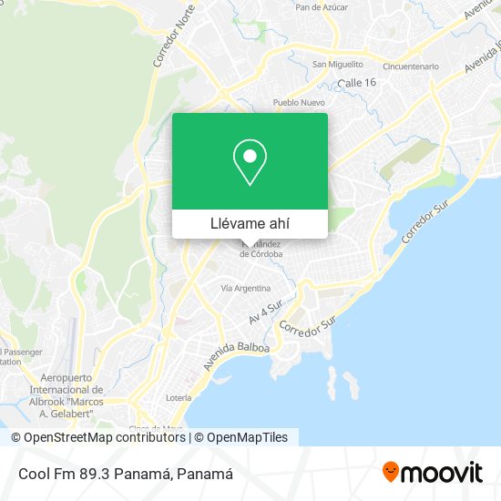 Mapa de Cool Fm 89.3 Panamá
