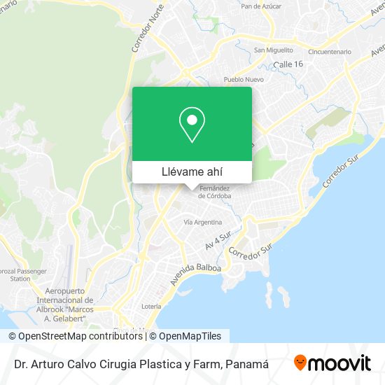 Mapa de Dr. Arturo Calvo Cirugia Plastica y Farm