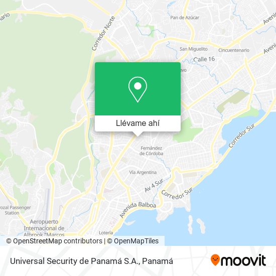 Mapa de Universal Security de Panamá S.A.