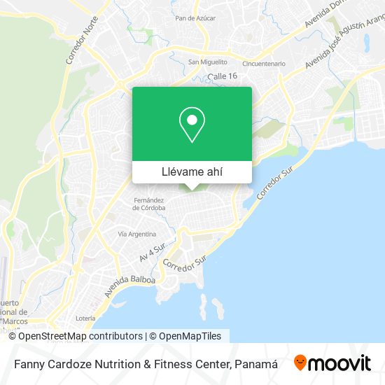 Mapa de Fanny Cardoze Nutrition & Fitness Center
