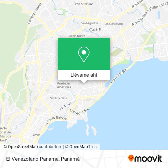 Mapa de El Venezolano Panama
