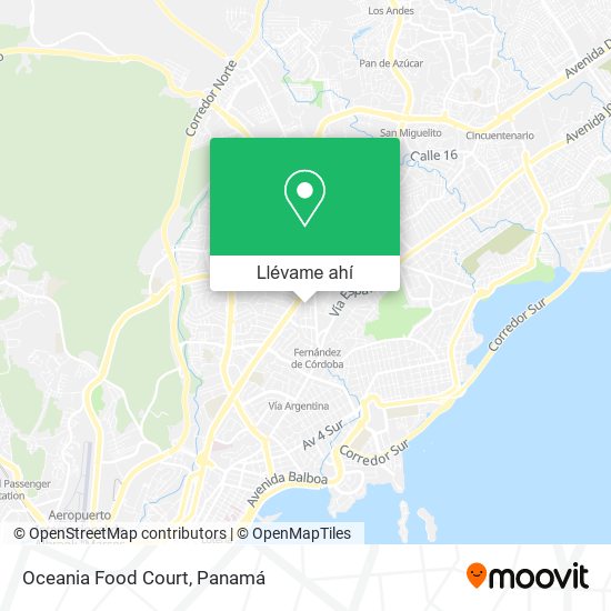 Mapa de Oceania Food Court