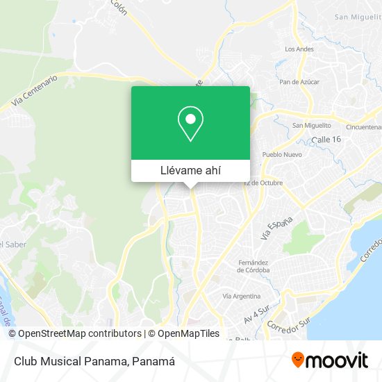 Mapa de Club Musical Panama
