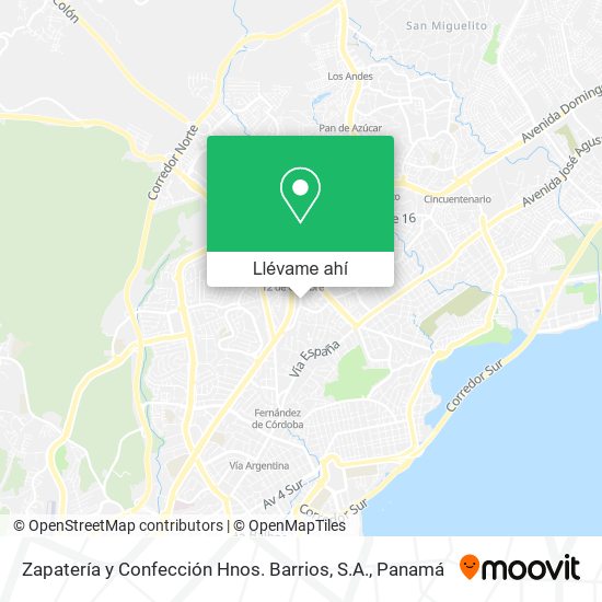 Mapa de Zapatería y Confección Hnos. Barrios, S.A.