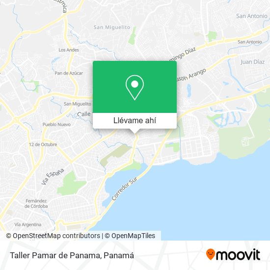 Mapa de Taller Pamar de Panama
