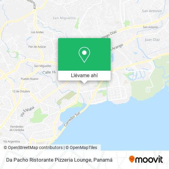 Mapa de Da Pacho Ristorante Pizzeria Lounge
