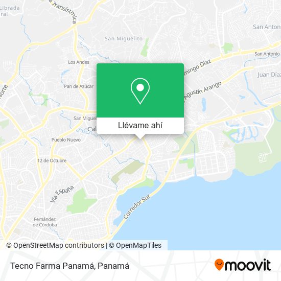 Mapa de Tecno Farma Panamá