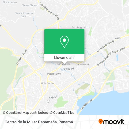 Mapa de Centro de la Mujer Panameña