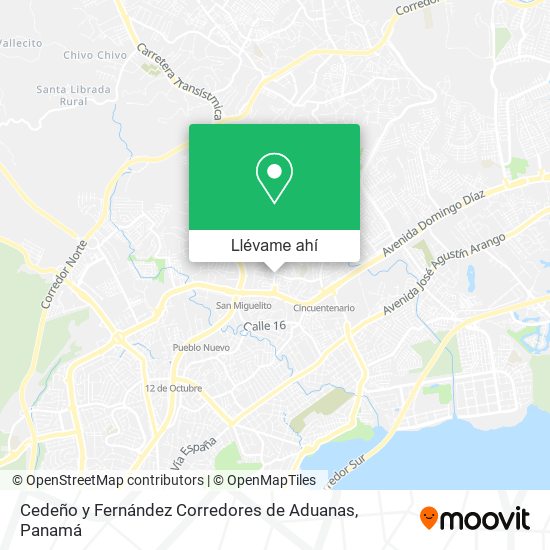 Mapa de Cedeño y Fernández Corredores de Aduanas