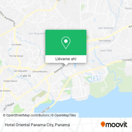 Mapa de Hotel Oriental Panama City