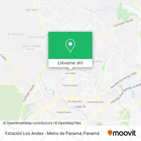 Mapa de Estación Los Andes - Metro de Panamá