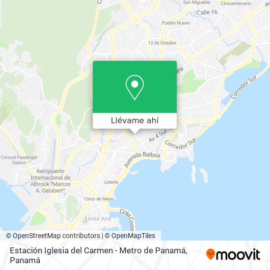 Mapa de Estación Iglesia del Carmen - Metro de Panamá