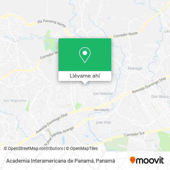 Mapa de Academia Interamericana de Panamá