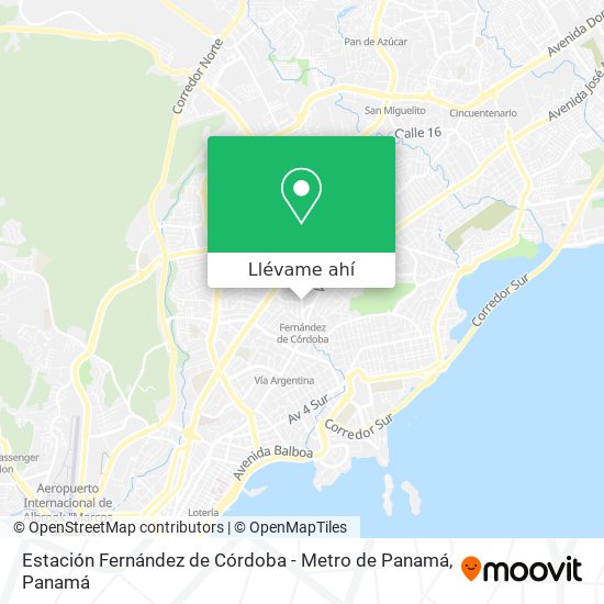 Mapa de Estación Fernández de Córdoba - Metro de Panamá