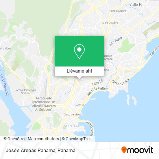 Mapa de José's Arepas Panama