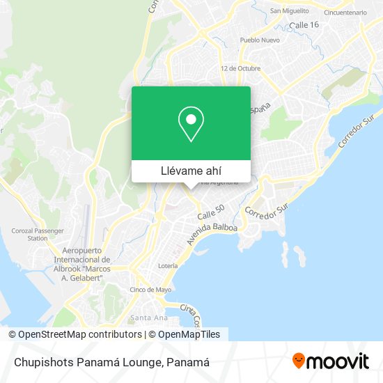 Mapa de Chupishots Panamá Lounge