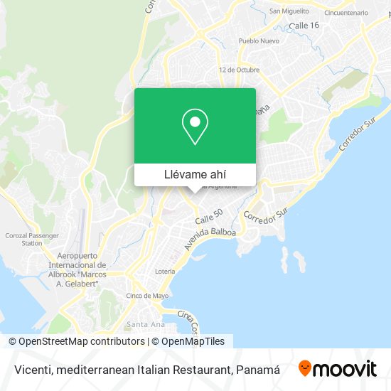 Mapa de Vicenti, mediterranean Italian Restaurant
