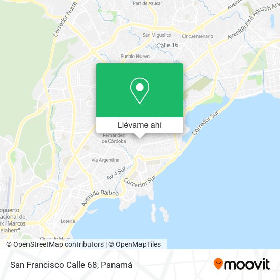 Mapa de San Francisco  Calle 68