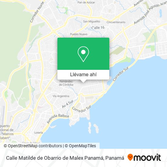 Mapa de Calle Matilde de Obarrio de Malex  Panamá