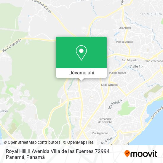 Mapa de Royal Hill II Avenida Villa de las Fuentes 72994  Panamá