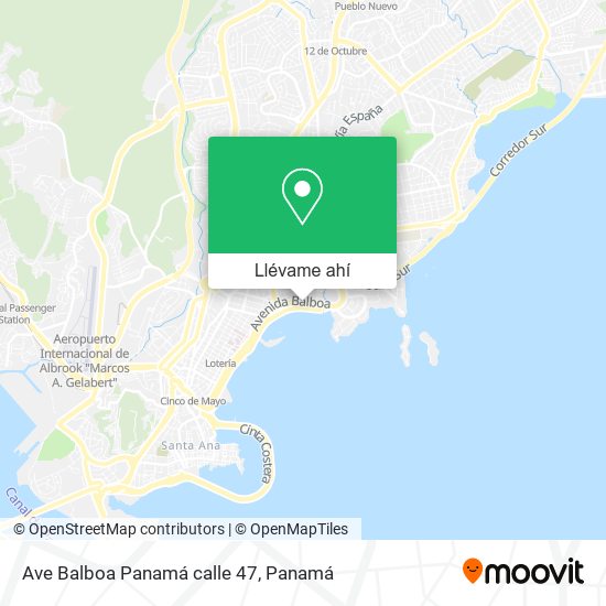 Mapa de Ave  Balboa  Panamá  calle 47