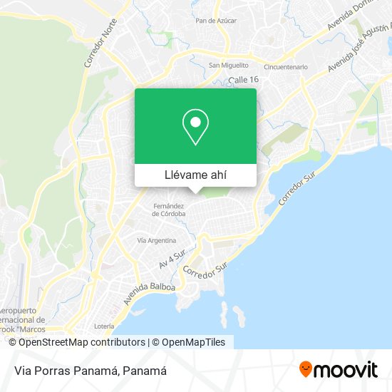 Mapa de Via Porras  Panamá
