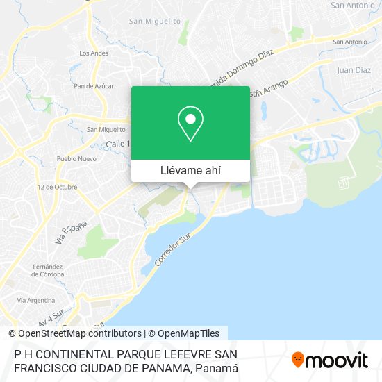 Mapa de P H  CONTINENTAL  PARQUE LEFEVRE  SAN FRANCISCO  CIUDAD DE PANAMA