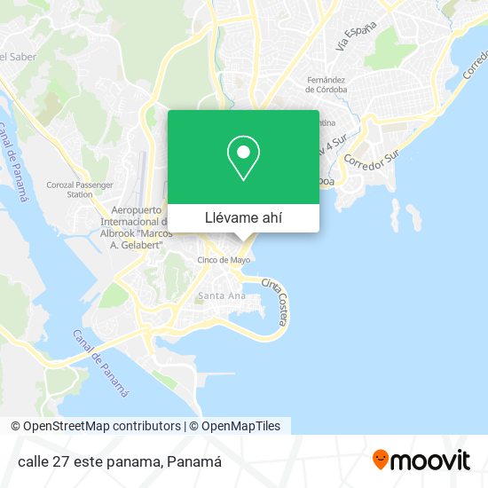 Mapa de calle 27 este  panama