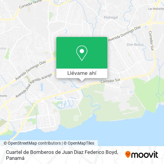 Mapa de Cuartel de Bomberos de Juan Diaz Federico Boyd