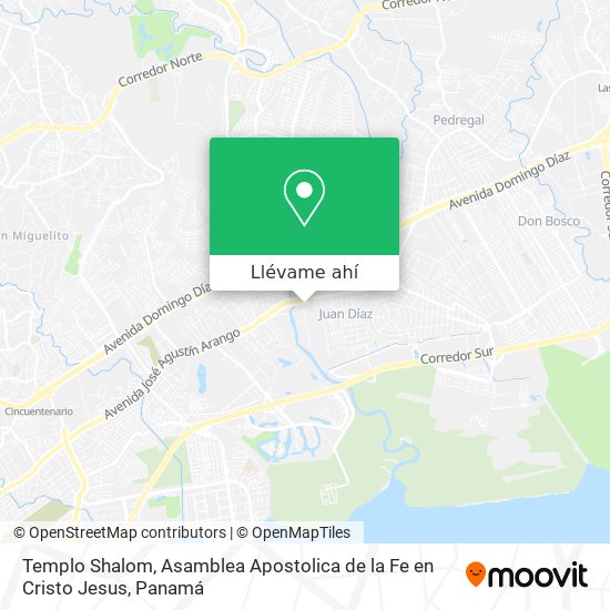 Mapa de Templo Shalom, Asamblea Apostolica de la Fe en Cristo Jesus