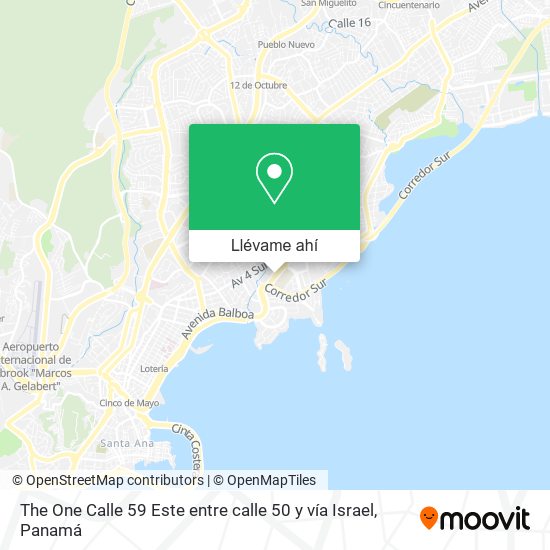 Mapa de The One  Calle 59 Este entre calle 50 y vía Israel