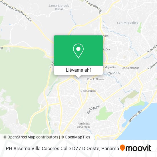 Mapa de PH Arsema  Villa Caceres  Calle D77 D Oeste