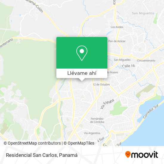 Mapa de Residencial San Carlos