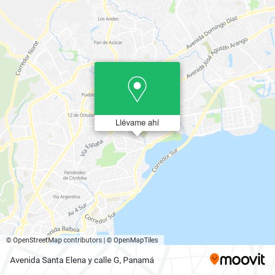 Mapa de Avenida Santa Elena y calle G