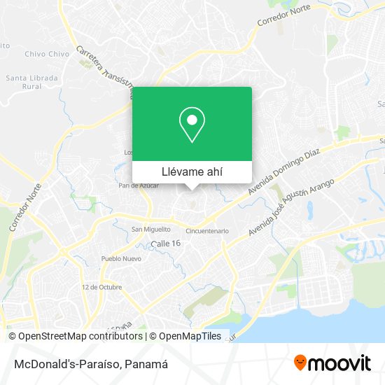 Mapa de McDonald's-Paraíso