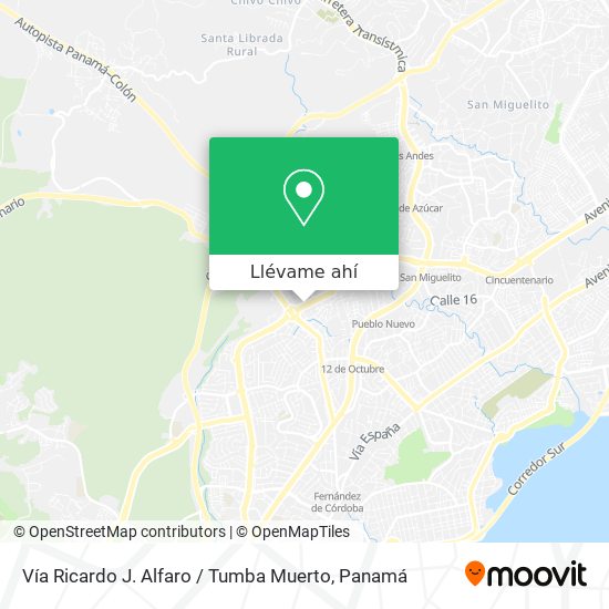 Mapa de Vía Ricardo J. Alfaro / Tumba Muerto
