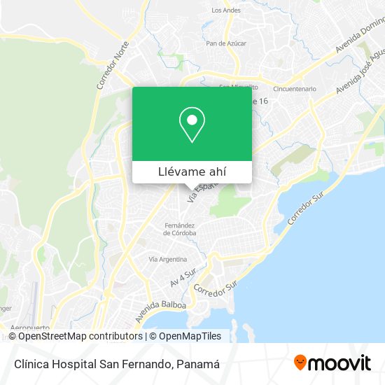 Mapa de Clínica Hospital San Fernando