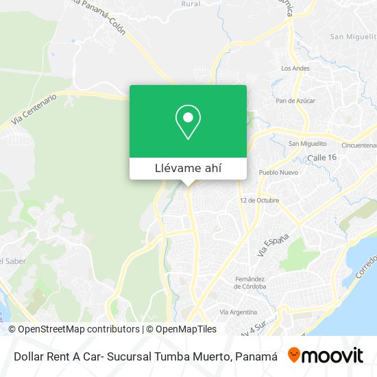 Mapa de Dollar Rent A Car- Sucursal Tumba Muerto