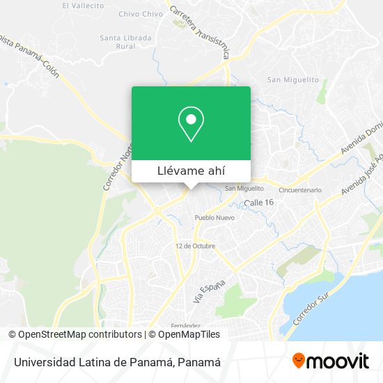 Mapa de Universidad Latina de Panamá