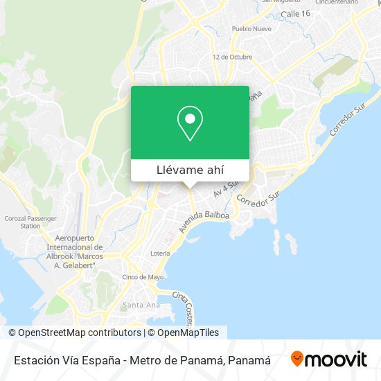 Mapa de Estación Vía España - Metro de Panamá