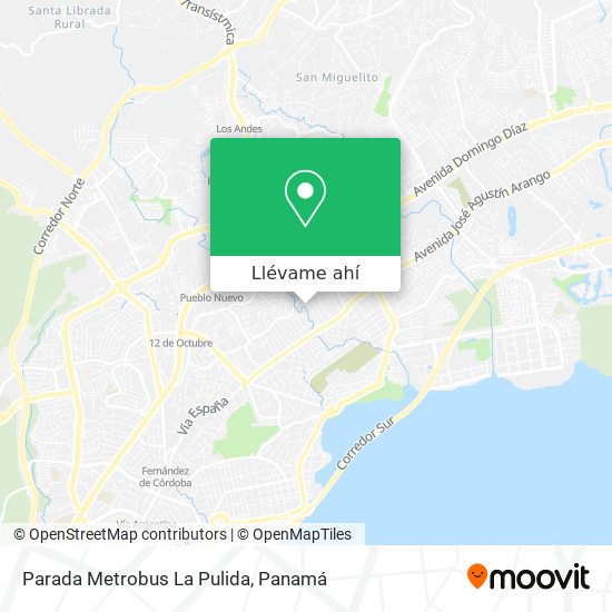 Mapa de Parada Metrobus La Pulida