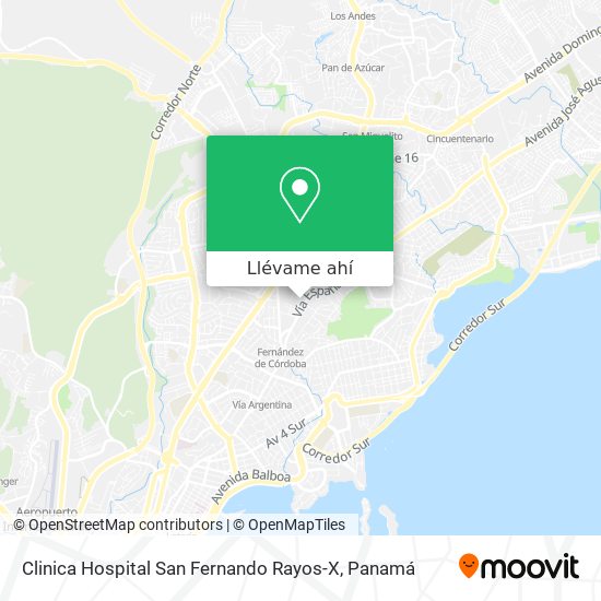 Mapa de Clinica Hospital San Fernando Rayos-X