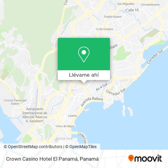 Mapa de Crown Casino Hotel El Panamá